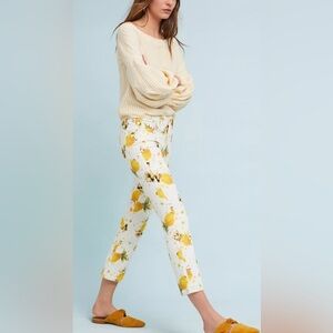Anthropologie Pilco High-Rise Bootcut lemon jeans